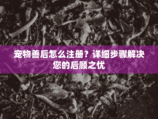 宠物善后怎么注册？详细步骤解决您的后顾之忧