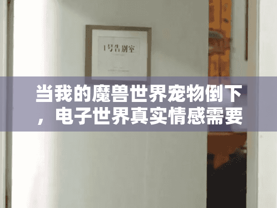 当我的魔兽世界宠物倒下，电子世界真实情感需要特殊殡葬服务吗？