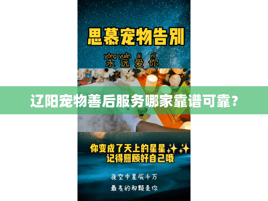 辽阳宠物善后服务哪家靠谱可靠？