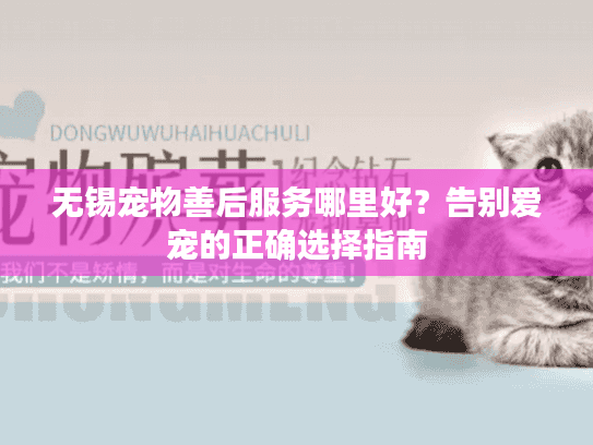 无锡宠物善后服务哪里好？告别爱宠的正确选择指南