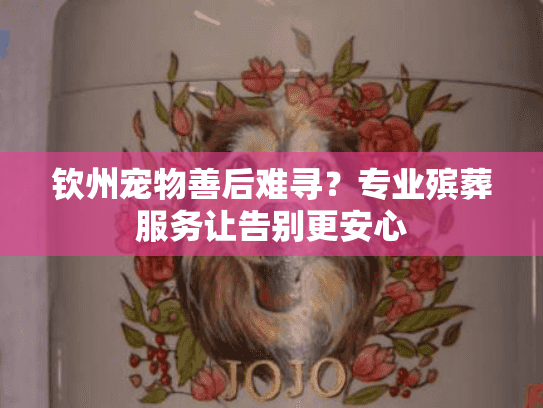 钦州宠物善后难寻?专业殡葬服务让告别更安心 钦州宠物善后难寻?专业殡葬服务让告别更安心