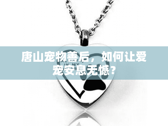 唐山宠物善后，如何让爱宠安息无憾？