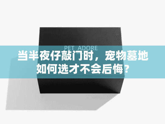 当半夜仔敲门时，宠物墓地如何选才不会后悔？