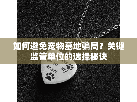 如何避免宠物墓地骗局？关键监管单位的选择秘诀