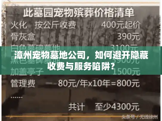 漳州宠物墓地公司，如何避开隐藏收费与服务陷阱？