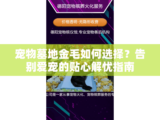宠物墓地金毛如何选择?告别爱宠的贴心解忧指南 宠物墓地金毛如何选择?告别爱宠的贴心解忧指南