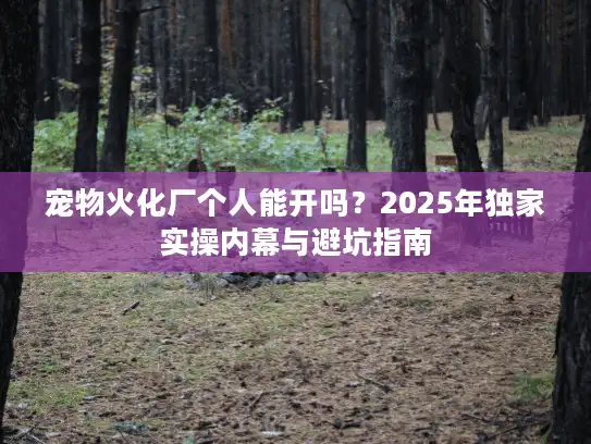 宠物火化厂个人能开吗?2025年独家实操内幕与避坑指南 宠物火化厂个人能开吗?2025年独家实操内幕与避坑指南