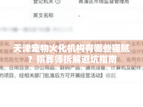 天津宠物火化机构有哪些猫腻?殡葬师拆解避坑指南 天津宠物火化机构有哪些猫腻?殡葬师拆解避坑指南