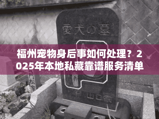 福州宠物身后事如何处理？2025年本地私藏靠谱服务清单+避坑指南