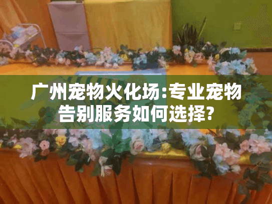 广州宠物火化场:专业宠物告别服务如何选择?