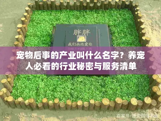 宠物后事的产业叫什么名字？养宠人必看的行业秘密与服务清单