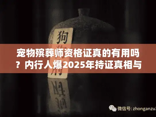 宠物殡葬师资格证真的有用吗？内行人爆2025年持证真相与入行秘诀