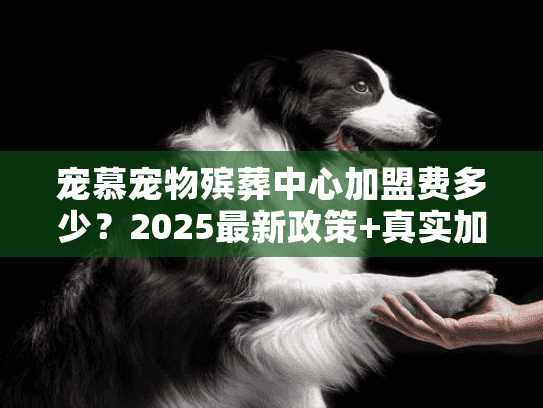 宠慕宠物殡葬中心加盟费多少？2025最新政策+真实加盟商回本案例曝光