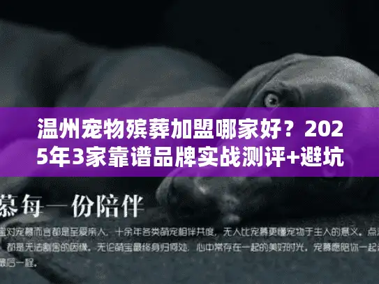 温州宠物殡葬加盟哪家好？2025年3家靠谱品牌实战测评+避坑干货
