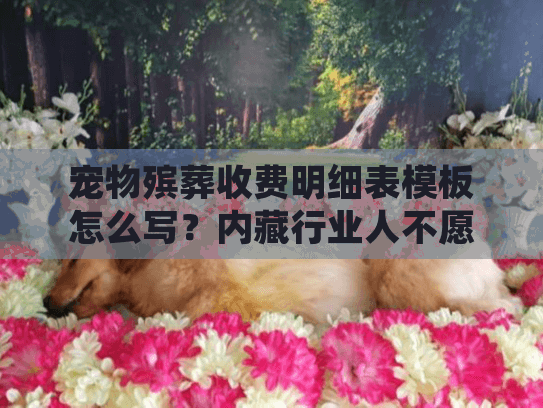 宠物殡葬收费明细表模板怎么写？内藏行业人不愿说的实操技巧+3个案例
