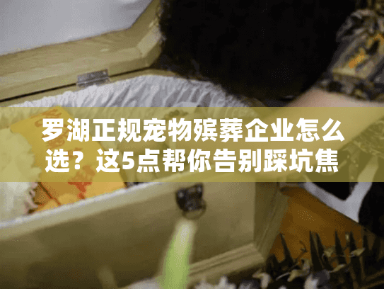 罗湖正规宠物殡葬企业怎么选?这5点帮你告别踩坑焦虑 罗湖正规宠物殡葬企业怎么选?这5点帮你告别踩坑焦虑