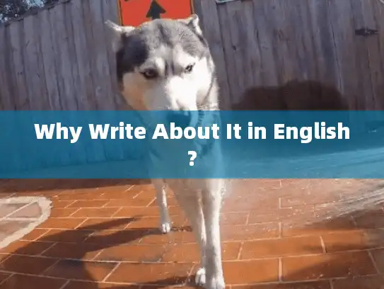 Why Write About It in English? Why Write About It in English?
