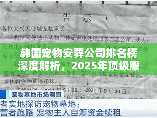 韩国宠物安葬公司排名榜深度解析，2025年顶级服务商甄选实录