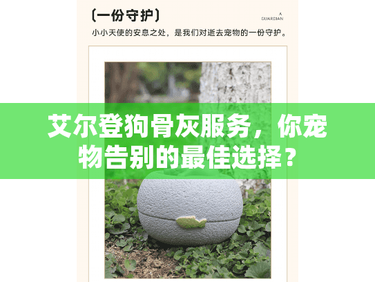 艾尔登狗骨灰服务，你宠物告别的最佳选择？