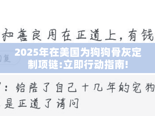 2025年在美国为狗狗骨灰定制项链:立即行动指南! 2025年在美国为狗狗骨灰定制项链:立即行动指南!
