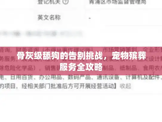 骨灰级舔狗的告别挑战,宠物殡葬服务全攻略 骨灰级舔狗的告别挑战,宠物殡葬服务全攻略