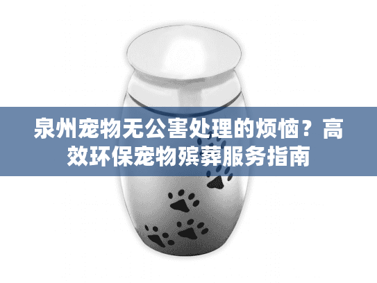 泉州宠物无公害处理的烦恼?高效环保宠物殡葬服务指南 泉州宠物无公害处理的烦恼?高效环保宠物殡葬服务指南
