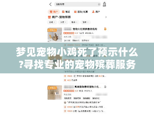 梦见宠物小鸡死了预示什么?寻找专业的宠物殡葬服务指南